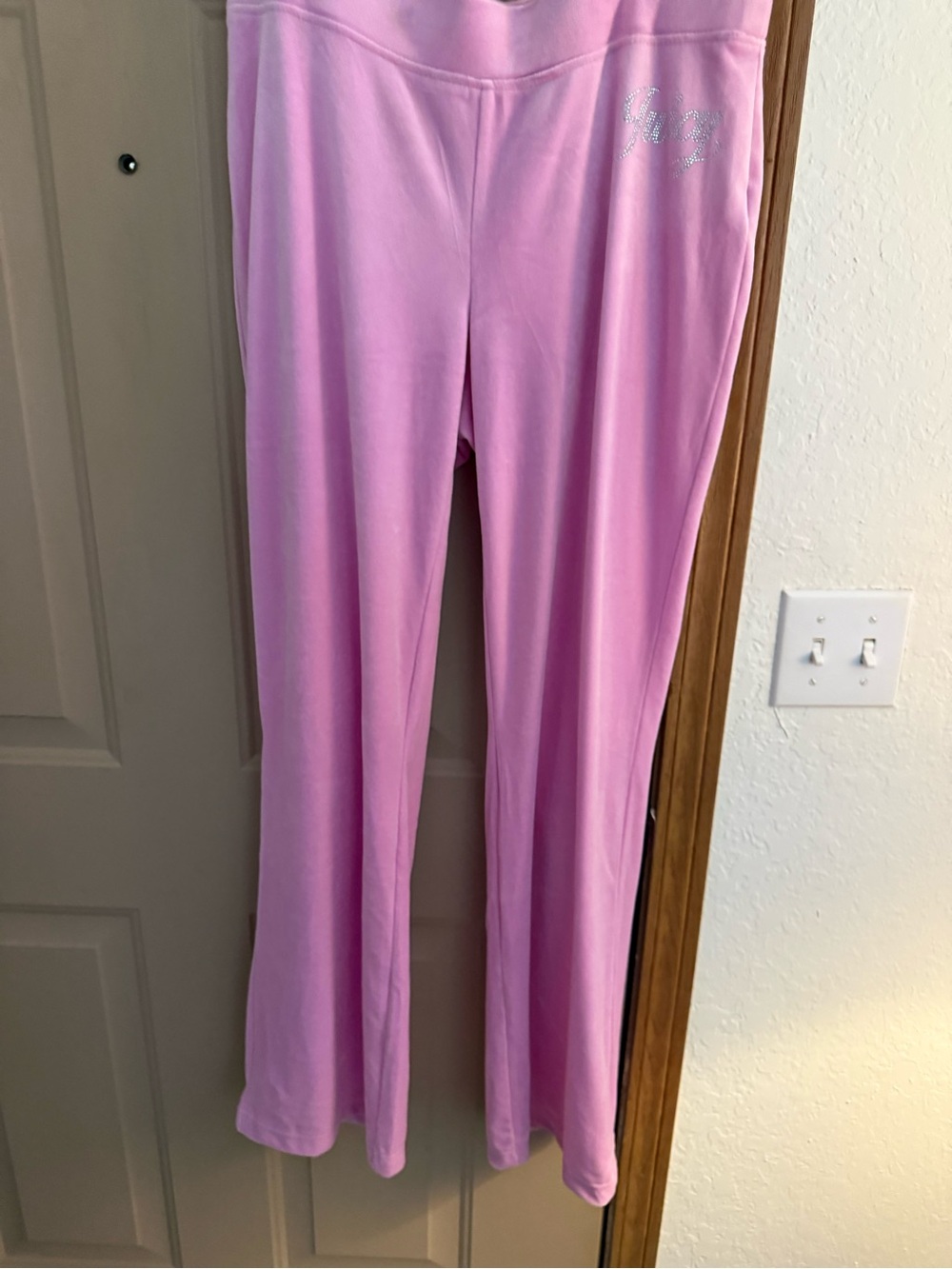 Juicy Couture Pink Velour Flared Track Pants